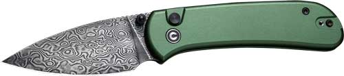 Civivi Knife Quibit 2.98" - Green/damascus Button Lock CIVIVI