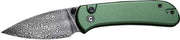 Civivi Knife Quibit 2.98" - Green/damascus Button Lock CIVIVI
