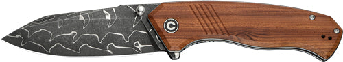 Civivi Knife Placoid 3.67" - Wood/dimascus Blade Liner Lock CIVIVI