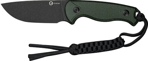 Civivi Knife Timberbark 3.2" - Fixed Green Micarta/blk Stnwsh CIVIVI