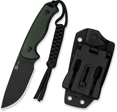 Civivi Knife Timberbark 3.2" - Fixed Green Micarta/blk Stnwsh CIVIVI