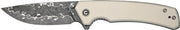 Civivi Knife Merit 3.28" Ivory - G10/damascus Liner Lock CIVIVI