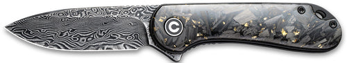 Civivi Knife Elementum 2.96" - Shredded Cbn Fbr/golden Dmscs CIVIVI