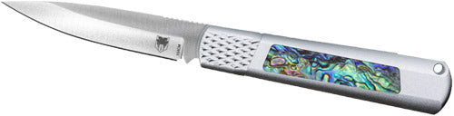 Cobratec Gideon Hidden Release - 3" Abalone Inserts Aluminum Cobratec Knives