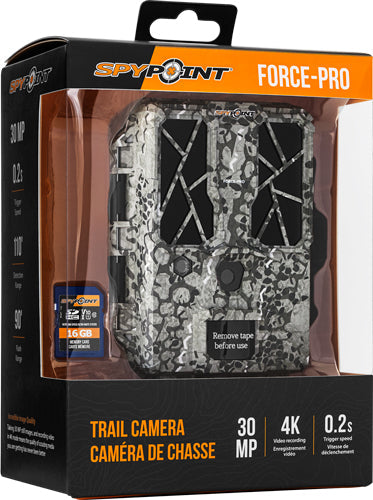 Spypoint Trail Cam Force Pro - Solar 4k 30mp Camo W/16gb Crd< Spypoint