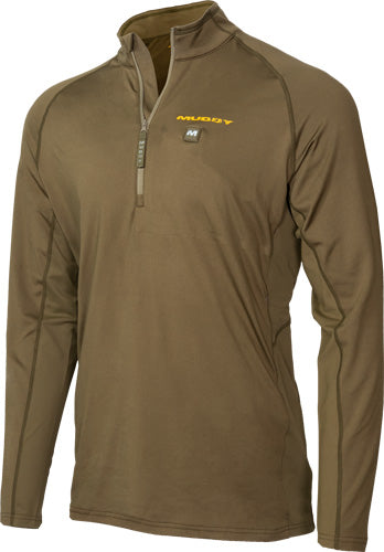 Muddy Nucleus Heated Quarter - Zip Brown Clay Large Muddy Apparel