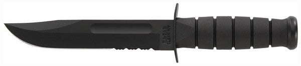 Ka-bar Fighting/utility Knife - 7" Serr W/plastic Sheath Black Ka-Bar Knives