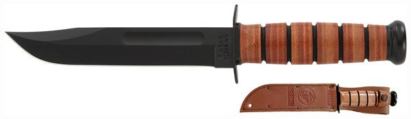 Ka-bar Fighting/utility Knife - 7" W/leather Sheath Usmc Ka-Bar Knives