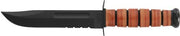 Ka-bar Fighting/utility Knife - 7" Srrtd W/lthr Shth Us Army Ka-Bar Knives