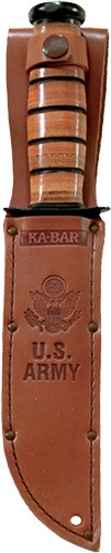 Ka-bar Fighting/utility Knife - 7" W/leather Sheath Us Army Ka-Bar Knives