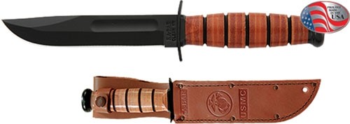 Ka-bar Fighting/utility Knife - 5.25" Short W/lthr Shth Usmc Ka-Bar Knives