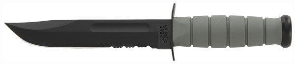 Ka-bar Fighting/utility Knife - 7" Serr W/plastic Sth. F-green Ka-Bar Knives
