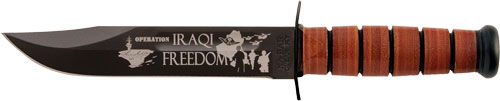 Ka-bar Usmc Operation Iraqi - Freedom 7" W/leather Shth Usmc Ka-Bar Knives