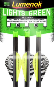 Lumenok Xbow Arrow 20" Carbon - Grn Lighted Crescent Nock 3pk Lumenok