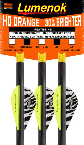 Lumenok Xbow Arrow 20" Carbon - Hd Orange Crescent Nock 3pk Lumenok
