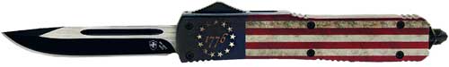 Templar Knife Slim Otf Betsy - Ross Flag 3.1" Black Drop Pnt Templar Knife