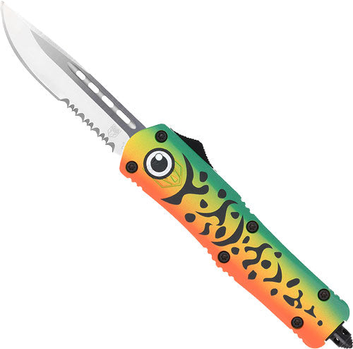 Cobratec Medium Fs3 Otf Green - Lure 3" Drop Point Serrated Ss Cobratec Knives
