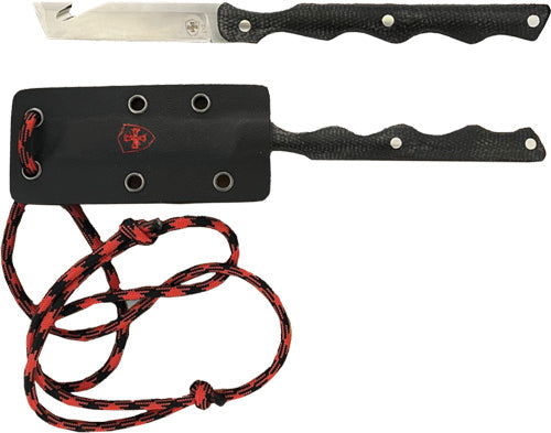 Templar Knife Neck Knife 2.46" - Blk W/red Powder D2 Slvr Tnto! Templar Knife