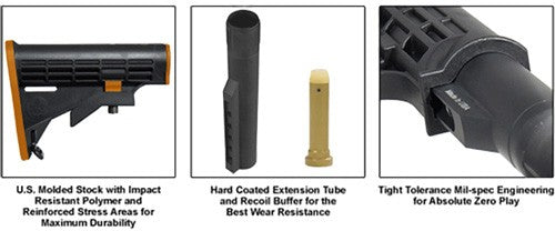 Utg Stock Assembly Ar-15 Black - 6 Position Mil-spec UTG