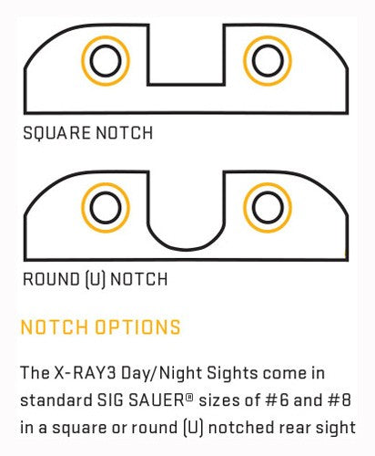Sig Optics Pistol Sight Xray 3 - Tritium #8 Front #8 Rear Squ Sig