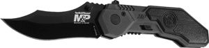 S&w Knife M&p Spring Assist - 2.9" S/s Blackened Aluminum Smith & Wesson