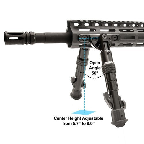 Utg Bipod Recon Flex M-lok - Matte Blk Center H 5.7"-8" UTG