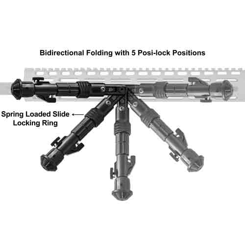 Utg Bipod Recon Flex M-lok - Matte Blk Center H 8.0"-11.8" UTG