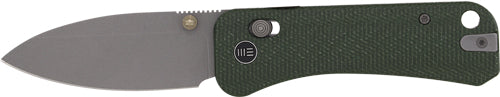 We Knife Banter 2 2.87" Green - Canvas Micarta/gray Stonewash WE Knife